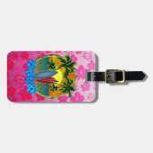 Étiquette À Bagage Coucher du soleil et planches de surf (Devant horizontal)