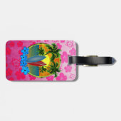 Étiquette À Bagage Coucher du soleil et planches de surf (Dos horizontal)