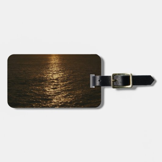 Étiquette À Bagage Coucher du soleil sur l'eau Photographie Abstraite (Devant horizontal)