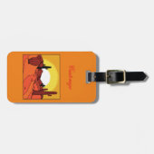 Étiquette À Bagage Coucher du soleil Thunder_Cove de cactus de désert (Devant horizontal)