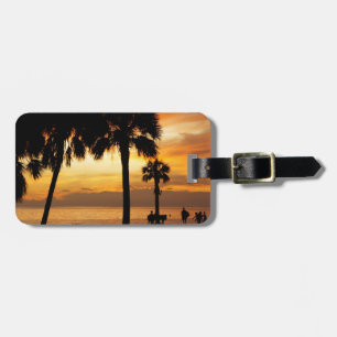 Étiquette À Bagage Coucher du soleil tropical