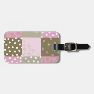 Étiquette À Bagage Couette rose Brown pois