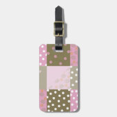 Étiquette À Bagage Couette rose Brown pois (Devant Vertical)