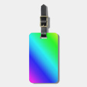 Étiquette À Bagage Couleur Arc-en-ciel Vert bleu violet Mélange diago (Devant Vertical)