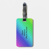 Étiquette À Bagage Couleur Arc-en-ciel Vert bleu violet Mélange diago (Dos Vertical)