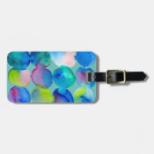 Étiquette À Bagage Couleur cool bleu aquarelle art abstrait (Devant horizontal)