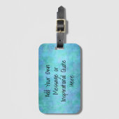 Étiquette À Bagage Couleur d'eau bleue motivationnelle du devis inspi (Devant Vertical)