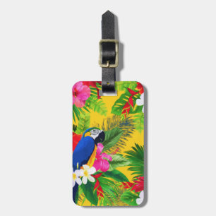 Étiquette À Bagage Couleur d'été Tropical Toucan Feuille