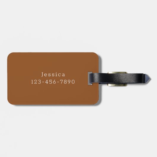 Étiquette À Bagage Couleur minimale (Dos horizontal)