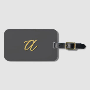 Étiquette À Bagage Couleur Or Gris Monogramme Professionnel