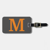 Étiquette À Bagage Couleur orange Lettre initiale/monogramme (Devant horizontal)