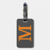 Étiquette À Bagage Couleur orange Lettre initiale/monogramme (Dos Vertical)