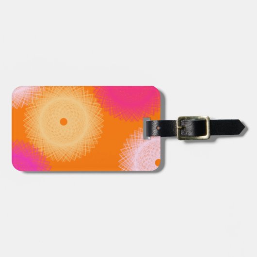 Étiquette À Bagage couleur pop orange et rose (Devant horizontal)