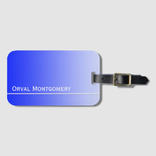 Étiquette À Bagage Couleur seulement Gradients - bleu royal + votre i