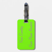 Étiquette À Bagage couleur solide verte fluorescente (Dos Vertical)