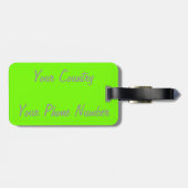 Étiquette À Bagage couleur solide verte fluorescente (Dos horizontal)