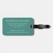 Étiquette À Bagage Couleur Turquoise bleu doux personnalisé (Dos horizontal)