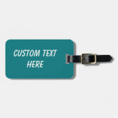 Étiquette À Bagage Couleur uni profond Aqua turquoise (Devant horizontal)