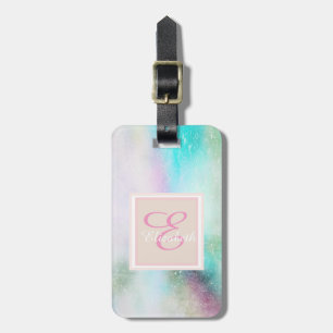 Étiquette À Bagage Couleur Vive Peinture Trait , Monogramme-Personnal
