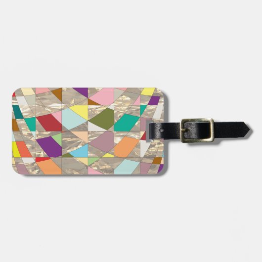 Étiquette À Bagage Couleurs Abstraites or (Devant horizontal)