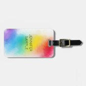 Étiquette À Bagage Couleurs arc-en-ciel personnalisées Modèle élégant (Devant horizontal)