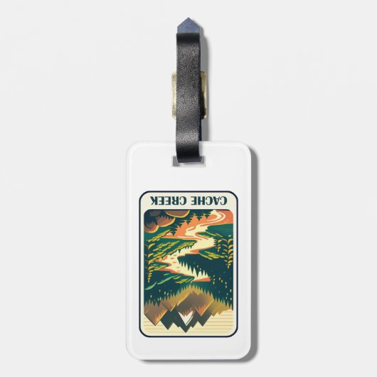 Étiquette À Bagage Couleurs de Cache Creek California (Dos Vertical)