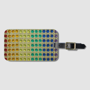 Étiquette À Bagage Couleurs de strass sur les faux gemmes dans les li