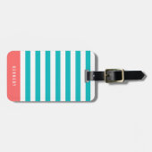 Étiquette À Bagage Couleurs modifiables avec bandes blanches Ajouter (Devant horizontal)