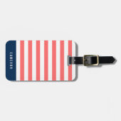 Étiquette À Bagage Couleurs modifiables avec bandes blanches Ajouter (Devant horizontal)