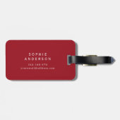 Étiquette À Bagage Couleurs personnalisées modifiables Élégant Script (Dos horizontal)