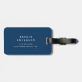 Étiquette À Bagage Couleurs personnalisées modifiables Élégant Script (Dos horizontal)