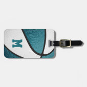 Étiquette À Bagage Couleurs turquoises de l'équipe blanche personnali (Devant horizontal)