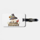 Étiquette À Bagage Count Your Blessings Snowman Pilgrim (Dos horizontal)