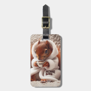 Étiquette À Bagage Coupe de café Imaginaire Cute Squirrel