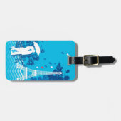 Étiquette À Bagage Couples à Paris avec la tour d'Eiffle (Devant horizontal)