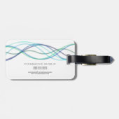 Étiquette À Bagage Courbes Abstraites modernes Style moderne tendance (Dos horizontal)