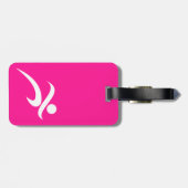 Étiquette À Bagage Coureur rose chaud ; coureur (Dos horizontal)