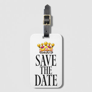 Étiquette À Bagage Couronne de mariage "Sauvez la date"