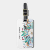 Étiquette À Bagage Couronne de Noël colorée (Devant Vertical)