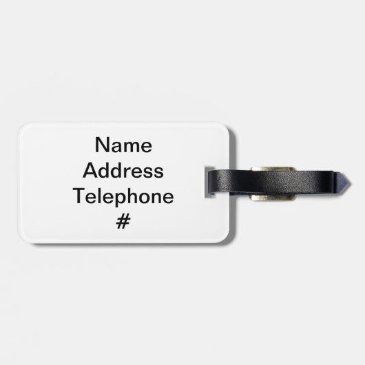 Étiquette À Bagage Couronne dorée "3D" (Dos horizontal)