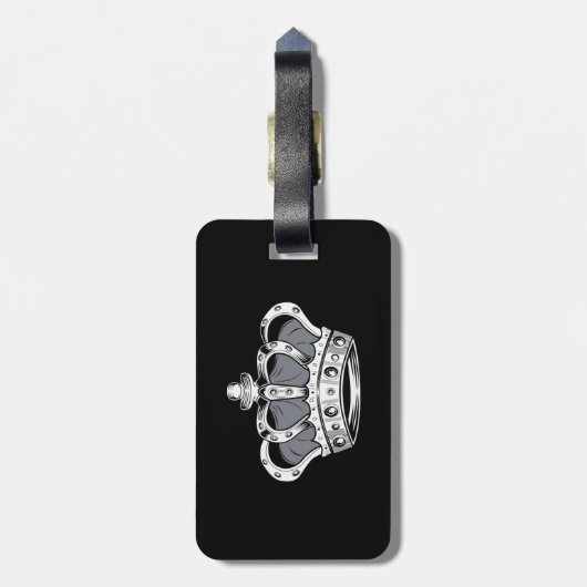 Étiquette À Bagage Couronne - Gris (Dos Vertical)