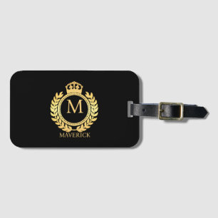 Étiquette À Bagage couronne monogramme