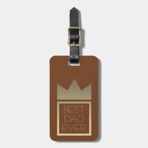 Étiquette À Bagage Couronne Royale Élégante Or Meilleur Papa