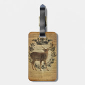 Étiquette À Bagage Couronne rustique outdoorsman blanc buck cerf (Dos Vertical)