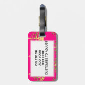 Étiquette À Bagage Couronnes d'or sur des roses indien (Dos Vertical)