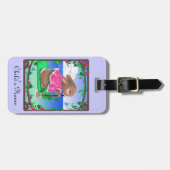 Étiquette À Bagage Courroie de l'étiquette w/Leather de bagage/lapin (Devant horizontal)