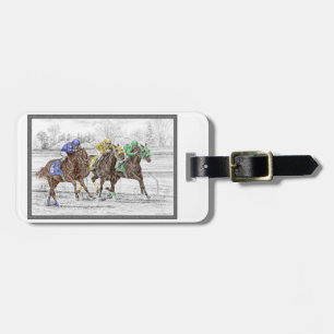 Étiquette À Bagage Course à trois chevaux - Cou et Cou