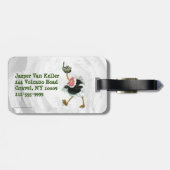 Étiquette À Bagage Course d'autruche dans le marais (Dos horizontal)