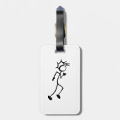 Étiquette À Bagage Course Stickman Track and Field (Dos Vertical)