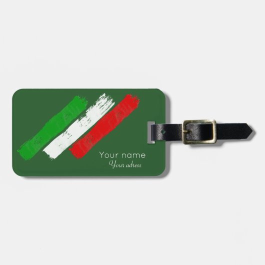 Étiquette À Bagage Courses italiennes de flag.brush. nom .text. (Devant horizontal)